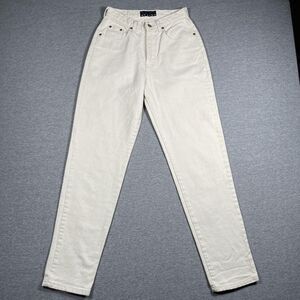 NY Line Jeans Womens 8 White Tapered Classic Fit High Rise 100% Cotton USA Denim